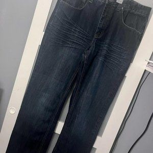 G_Preowned Denim Blvd Size 34 Slim Men's Straight Dark Wash Blue Jeans